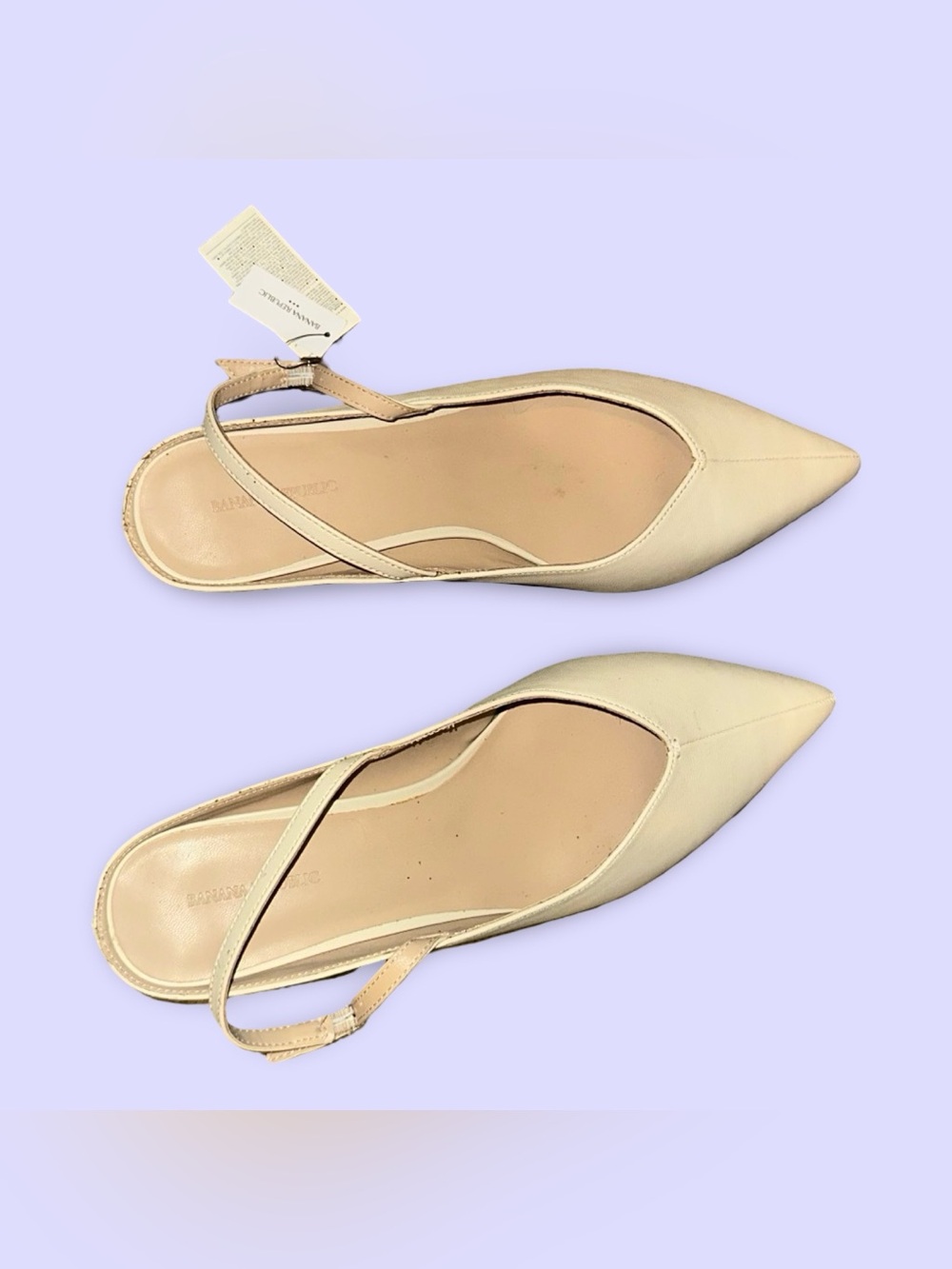 Banana Republic Cream Pointed-Toe Slingback Heels